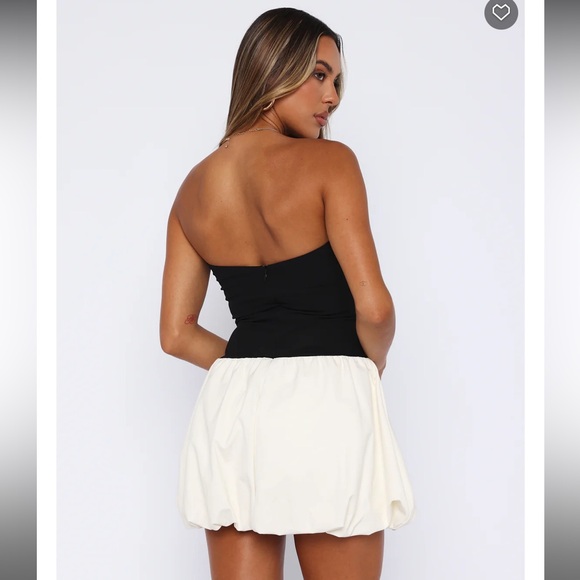 COPY - White Fox Boutique Diamond Dust Mini Dress Black/Cream - Picture 4 of 4